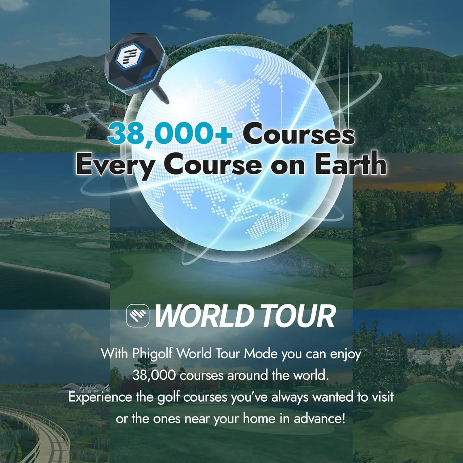 Home Golf Game Simulator: Enjoy Interactive Golf with Motion Sensor & Swing Stick for Indoor & Outdoor Fun �� 38,000+ Courses Worldwide, Compatible with Android, iOS, App & E6 Connect