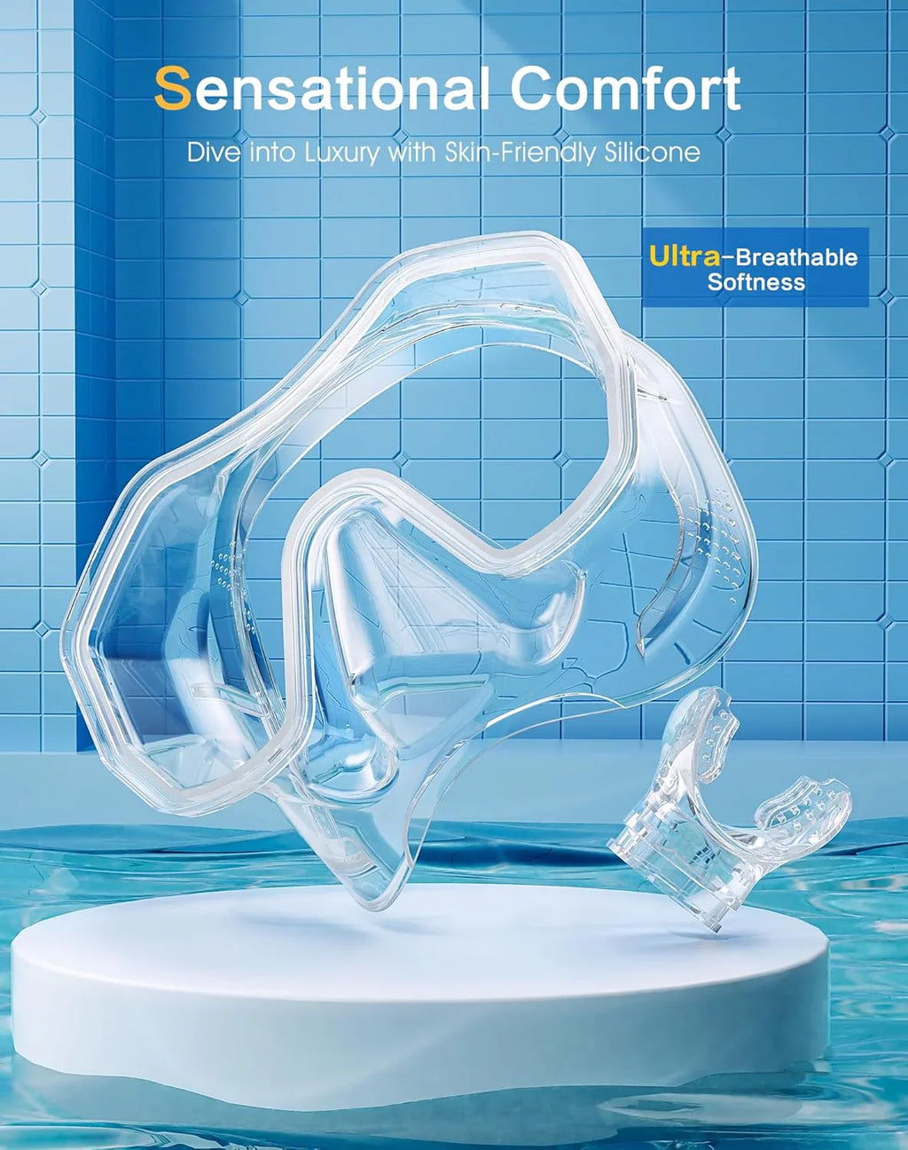 Snorkeling Gear for Adults, Dry-Top Snorkel Set, 180掳Panoramic Wide View Diving Mask Breathing Freely Snorkel Mask for Snorkeling Scuba Diving Swimming Travel