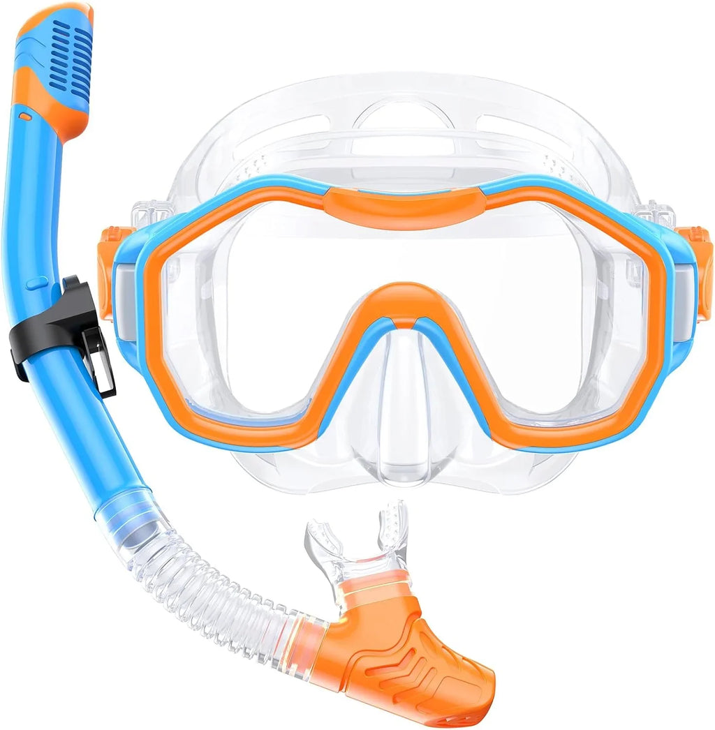 Snorkeling Gear for Adults, Dry-Top Snorkel Set, 180掳Panoramic Wide View Diving Mask Breathing Freely Snorkel Mask for Snorkeling Scuba Diving Swimming Travel