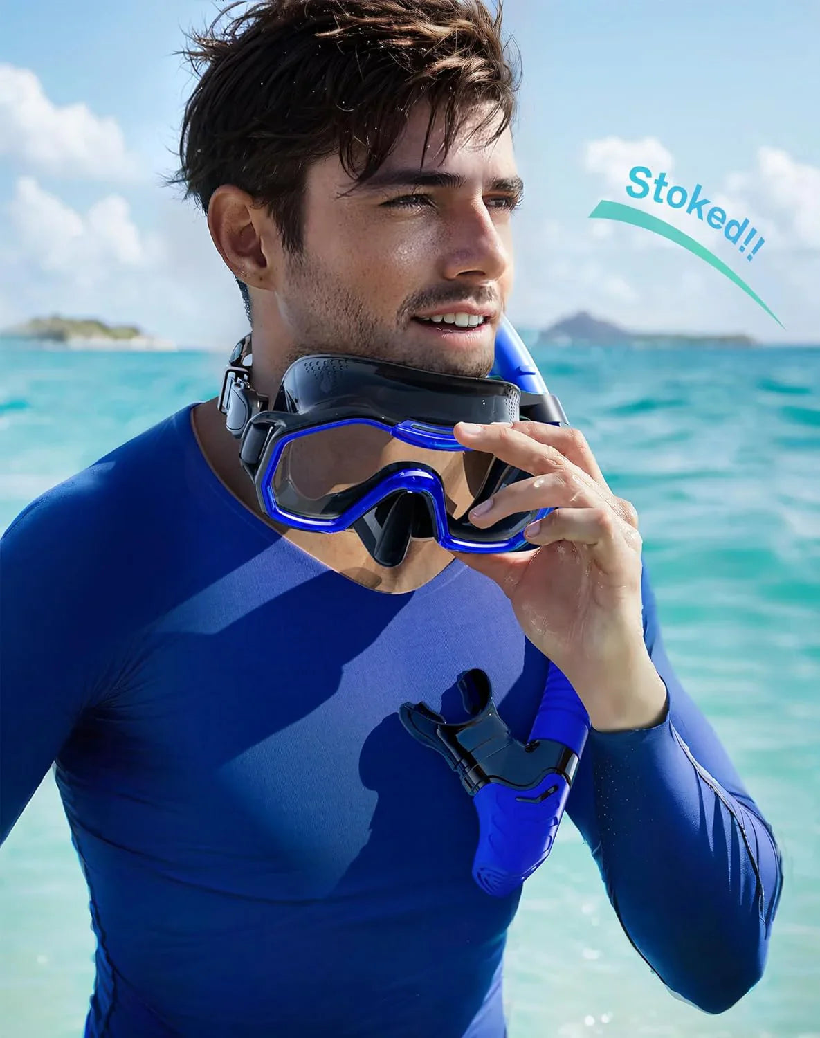 Snorkeling Gear for Adults, Dry-Top Snorkel Set, 180掳Panoramic Wide View Diving Mask Breathing Freely Snorkel Mask for Snorkeling Scuba Diving Swimming Travel