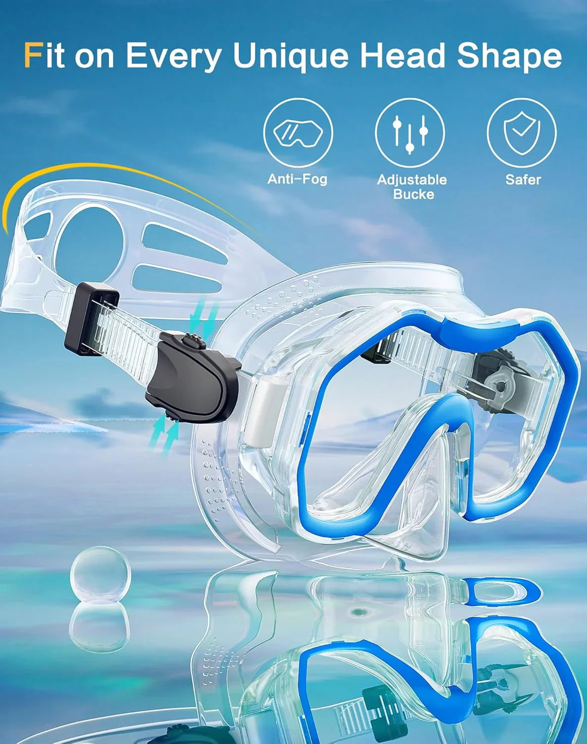 Snorkeling Gear for Adults, Dry-Top Snorkel Set, 180掳Panoramic Wide View Diving Mask Breathing Freely Snorkel Mask for Snorkeling Scuba Diving Swimming Travel