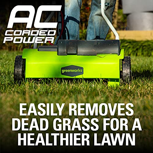 Greenworks 10 Amp 14�� Corded Electric Dethatcher (Stainless Steel Tines)