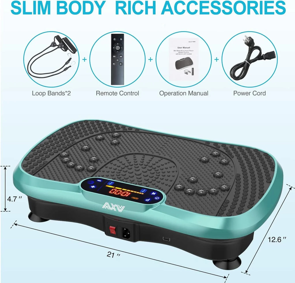 Vibration Plate Fitness Platform Exercise Machine Vibrating Lymphatic Drainage Shaking Full Body Shaker Workout Vibrate Stand Shake Board Sport Gym for Weight Loss Fat Burner for Women Men