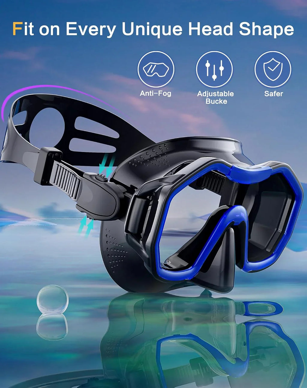 Snorkeling Gear for Adults, Dry-Top Snorkel Set, 180掳Panoramic Wide View Diving Mask Breathing Freely Snorkel Mask for Snorkeling Scuba Diving Swimming Travel