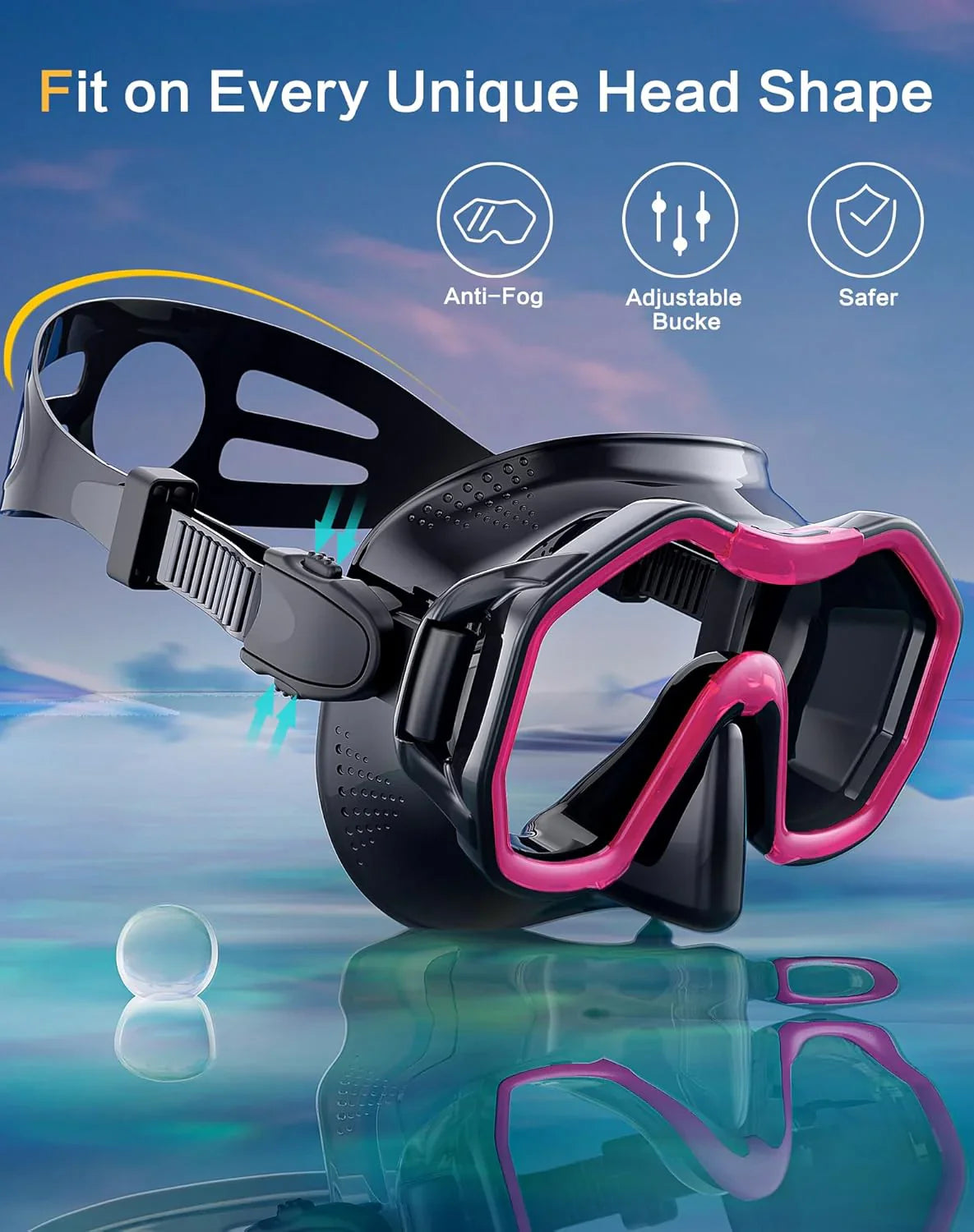 Snorkeling Gear for Adults, Dry-Top Snorkel Set, 180掳Panoramic Wide View Diving Mask Breathing Freely Snorkel Mask for Snorkeling Scuba Diving Swimming Travel