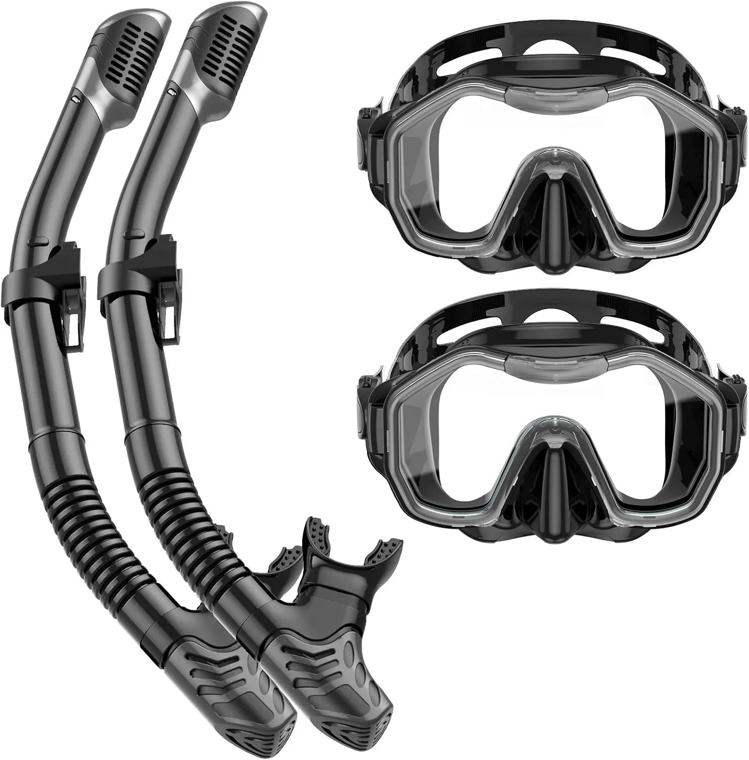 Snorkeling Gear for Adults, Dry-Top Snorkel Set, 180掳Panoramic Wide View Diving Mask Breathing Freely Snorkel Mask for Snorkeling Scuba Diving Swimming Travel