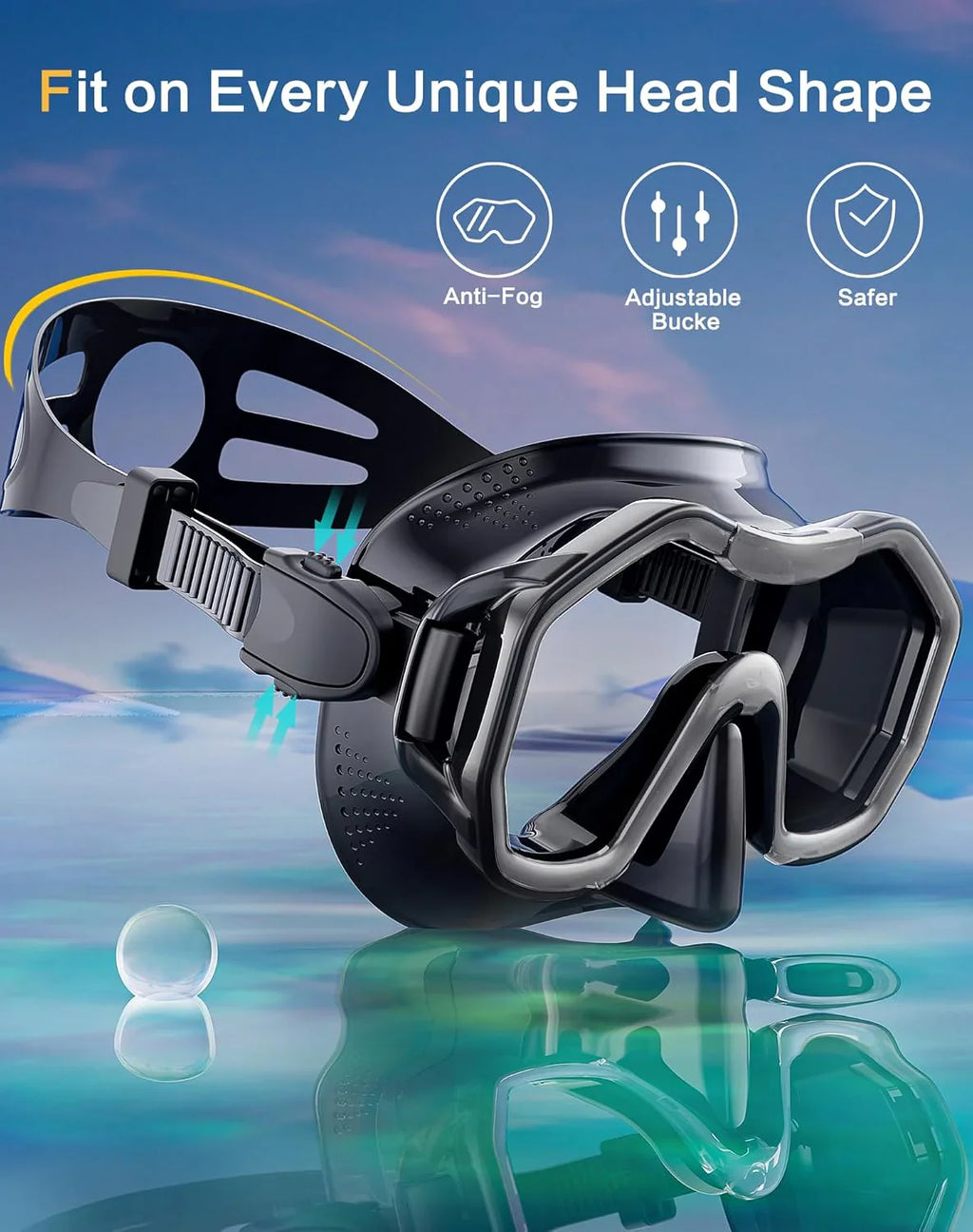 Snorkeling Gear for Adults, Dry-Top Snorkel Set, 180掳Panoramic Wide View Diving Mask Breathing Freely Snorkel Mask for Snorkeling Scuba Diving Swimming Travel