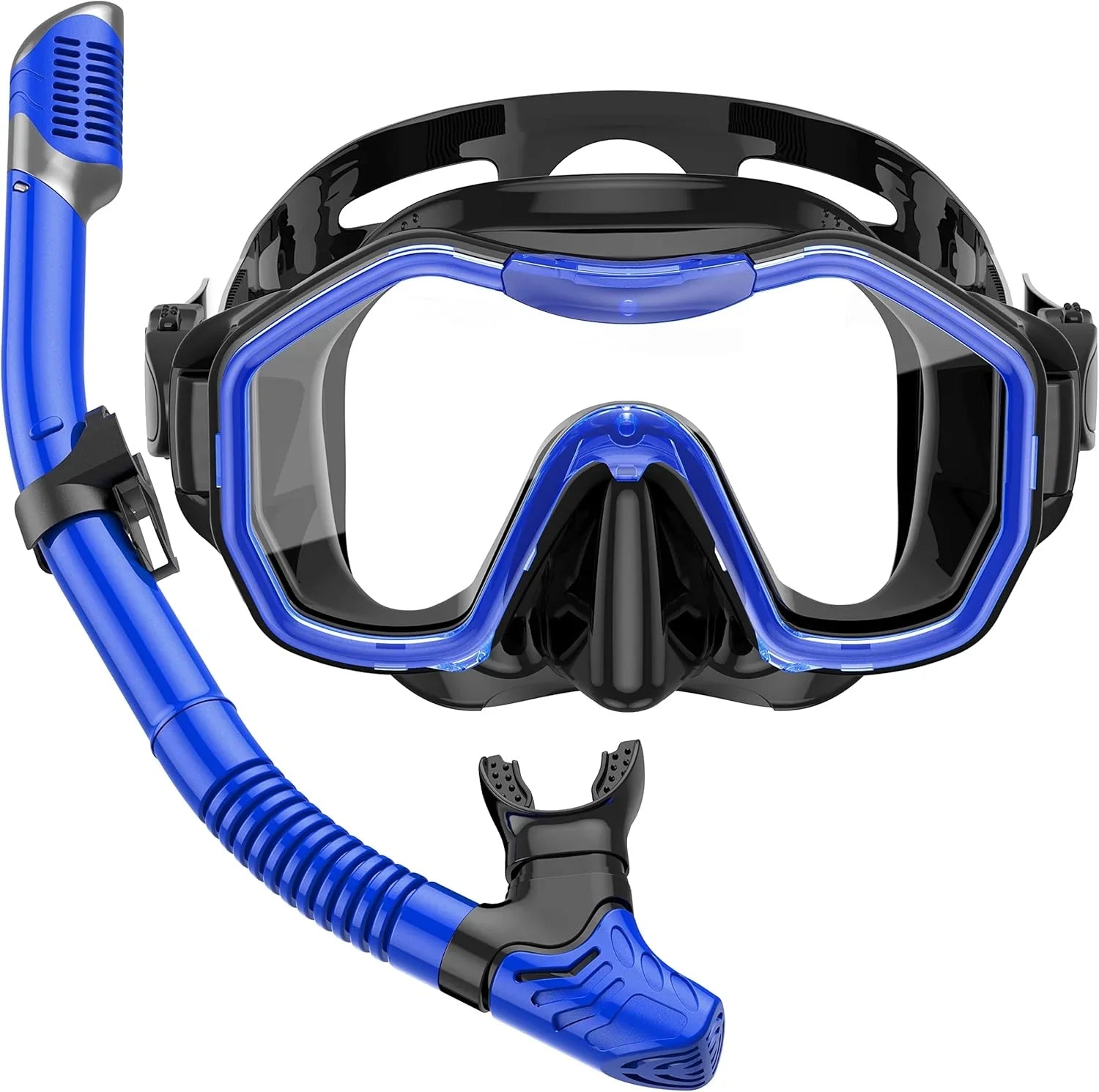 Snorkeling Gear for Adults, Dry-Top Snorkel Set, 180掳Panoramic Wide View Diving Mask Breathing Freely Snorkel Mask for Snorkeling Scuba Diving Swimming Travel
