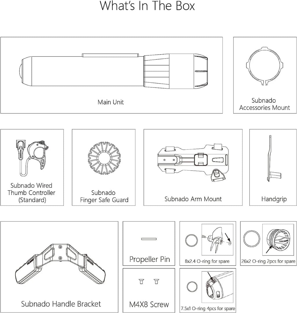 Subnado Twin Engine Handle Bracket+ Subnado Underwater Scooter 2 Packs with 2 handgrips, 2 Arm Mount Kits, 2 Accessories Mount Rings