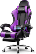 GTPLAYER Gaming Chair with Footrest and Lumbar Support �� Ergonomic Computer Chair with Headrest, 360掳 Swivel, Height Adjustable, White