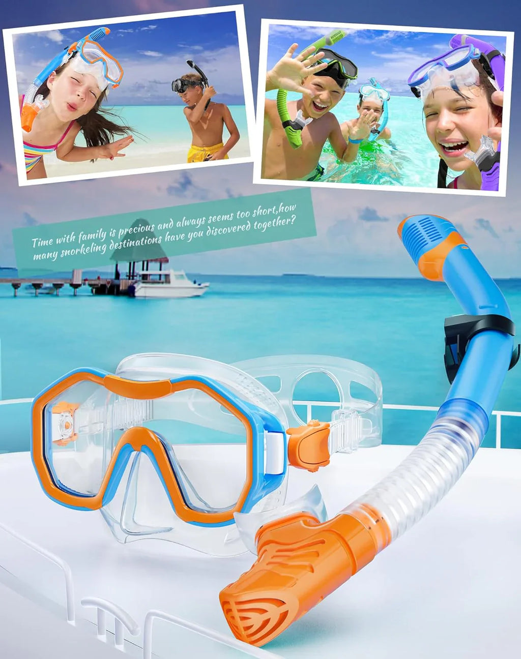 Snorkeling Gear for Adults, Dry-Top Snorkel Set, 180掳Panoramic Wide View Diving Mask Breathing Freely Snorkel Mask for Snorkeling Scuba Diving Swimming Travel