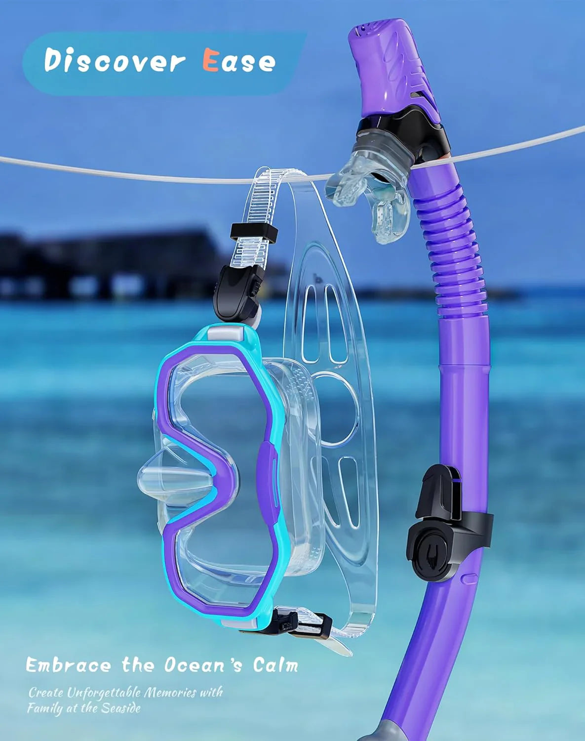 Snorkeling Gear for Adults, Dry-Top Snorkel Set, 180掳Panoramic Wide View Diving Mask Breathing Freely Snorkel Mask for Snorkeling Scuba Diving Swimming Travel