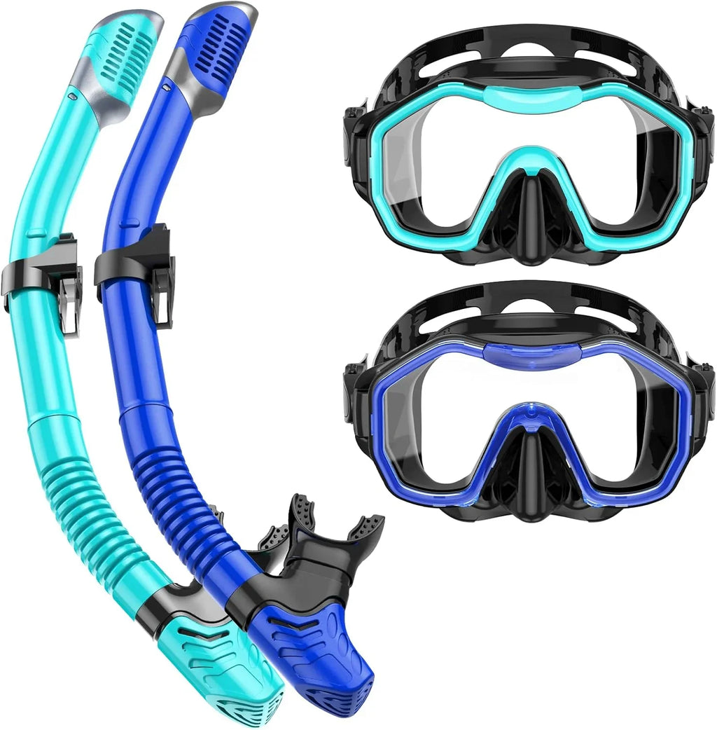 Snorkeling Gear for Adults, Dry-Top Snorkel Set, 180掳Panoramic Wide View Diving Mask Breathing Freely Snorkel Mask for Snorkeling Scuba Diving Swimming Travel
