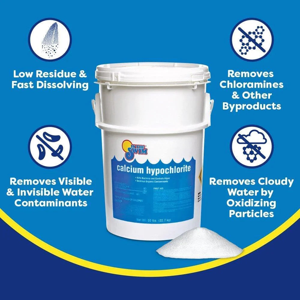 In The Swim Pool Shock 68% Cal-Hypo Granular Sanitizer for Crystal Clear Water Defends Against Bacteria, Algae, and Microorganisms