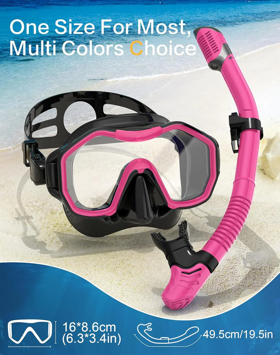 Snorkeling Gear for Adults, Dry-Top Snorkel Set, 180掳Panoramic Wide View Diving Mask Breathing Freely Snorkel Mask for Snorkeling Scuba Diving Swimming Travel