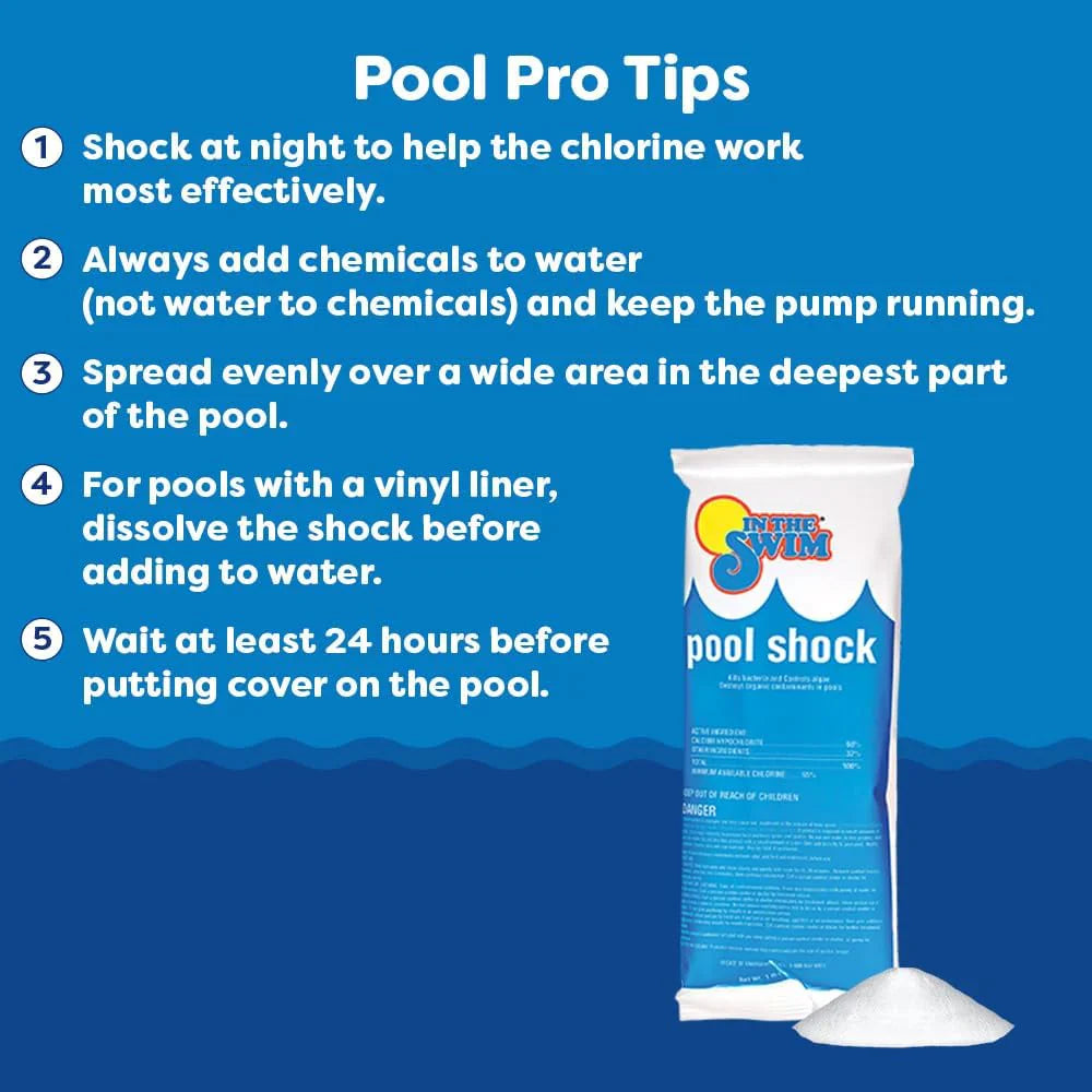 In The Swim Pool Shock 68% Cal-Hypo Granular Sanitizer for Crystal Clear Water Defends Against Bacteria, Algae, and Microorganisms