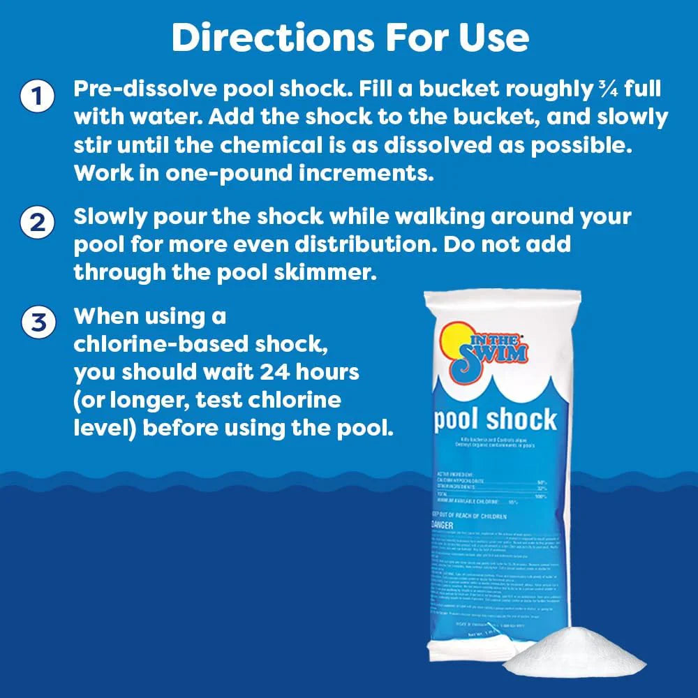 In The Swim Pool Shock 68% Cal-Hypo Granular Sanitizer for Crystal Clear Water Defends Against Bacteria, Algae, and Microorganisms