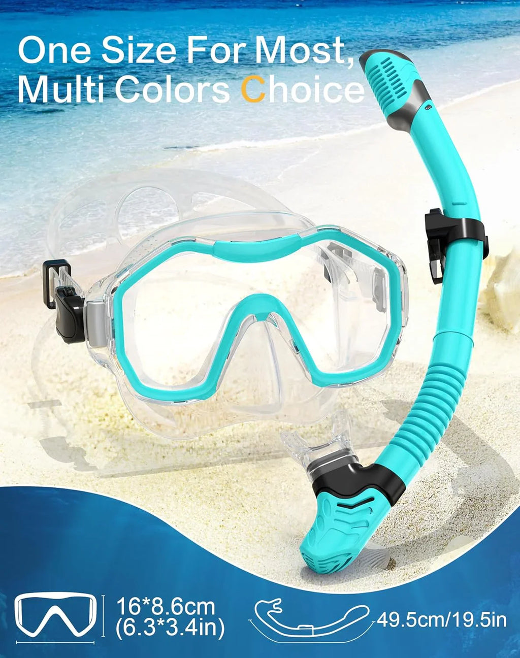 Snorkeling Gear for Adults, Dry-Top Snorkel Set, 180掳Panoramic Wide View Diving Mask Breathing Freely Snorkel Mask for Snorkeling Scuba Diving Swimming Travel