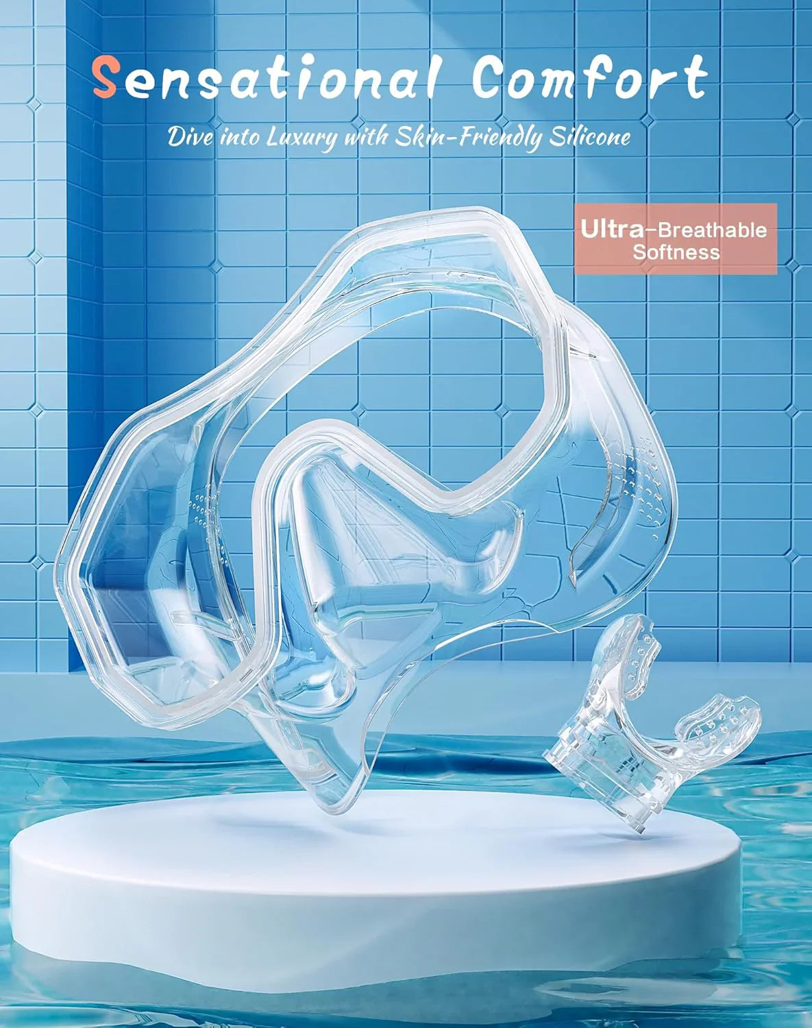 Snorkeling Gear for Adults, Dry-Top Snorkel Set, 180掳Panoramic Wide View Diving Mask Breathing Freely Snorkel Mask for Snorkeling Scuba Diving Swimming Travel