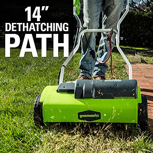 Greenworks 10 Amp 14�� Corded Electric Dethatcher (Stainless Steel Tines)
