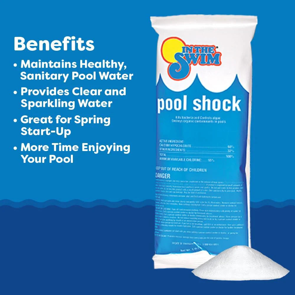 In The Swim Pool Shock 68% Cal-Hypo Granular Sanitizer for Crystal Clear Water Defends Against Bacteria, Algae, and Microorganisms